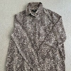Leopard print blouse;   Premise Studio;   small;   100% Poly;  new w/tags